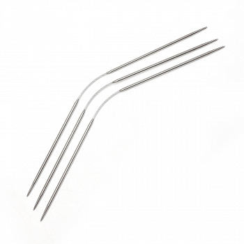 Спицы чулочные для вязания гибкие с металлическим тросиком Maxwell Black, сталь d 2.5 мм 21 см 3 шт