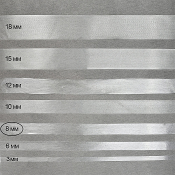 Лента (резинка) TBY силиконовая матовая 38007 шир.8мм толщ. 0,3мм уп.50м