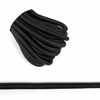 Резинка TBY шляпная (шнур круглый) цв.F322 черный 5мм рул.5м (±0,5м)