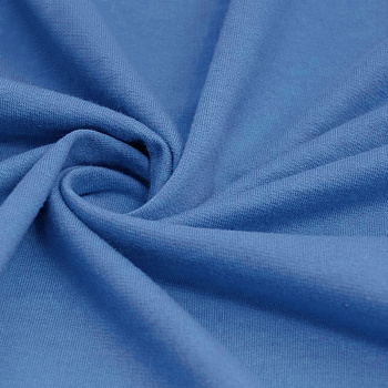 Ткань футер 3х нитка петля гл/крашеный диагональ 320г/м²  80%хб 20%пэ  шир.190см арт.ШН-3208020-12 цв.голубой уп.1м