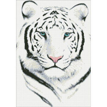 Набор Паутинка для изготовления картины со стразами арт.М306 Белый тигр 30х43 см