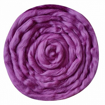 Шерсть для валяния ТРО Гребенная лента (100%полутонкая шерсть) 100г цв.0183 пурпур
