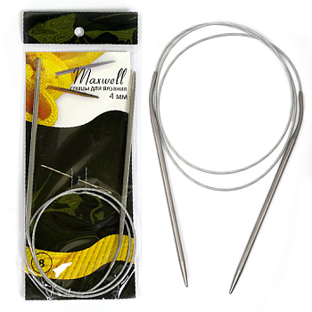 Спицы круговые для вязания на тросиках Maxwell Black 80 см арт.#8 4,0мм