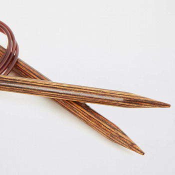 31084 Knit Pro Спицы круговые для вязания Ginger 2,75мм/80см, дерево, коричневый