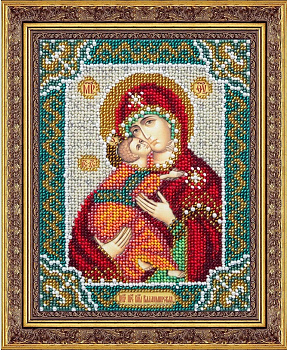 Набор для вышивания бисером ПАУТИНКА арт.Б-739 Пресвятая Богородица Владимирская 14х18 см