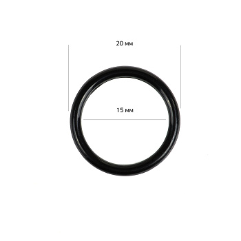 Кольцо для бюстгальтера d15мм пластик TBY-82610 цв.черный, уп.100шт