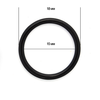 Кольцо для бюстгальтера d15мм металл TBY-H14 цв.02 черный, уп.100шт