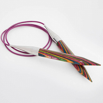 20980 Knit Pro Спицы круговые для вязания Symfonie 2мм/25см, дерево, многоцветный