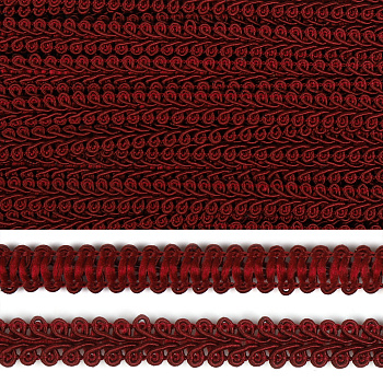 Тесьма Шанель плетеная TBY шир.12мм 0384-0016 цв.048 бордо уп.18,28м