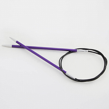 47068 Knit Pro Спицы круговые для вязания Zing 3,75мм/40см, алюминий